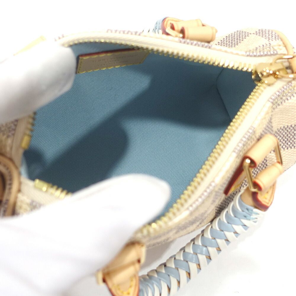Louis Vuitton Nano Speedy Damier Azur White GD Shoulder — view 6
