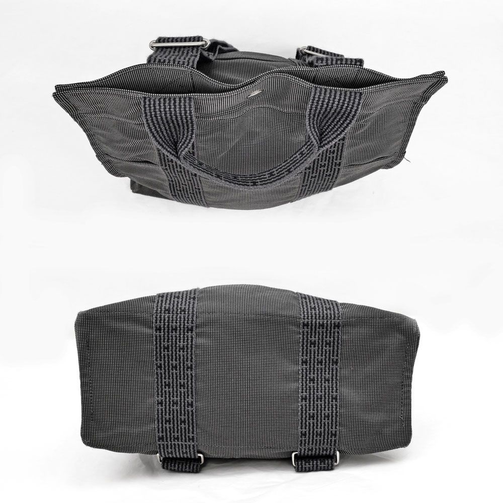 Hermes Her Line a Dos MM Gray Canvas Backpack Tote — view 4