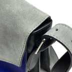 Celine Handbag Diamond Clutch Suede Leather Gray Black — view 6