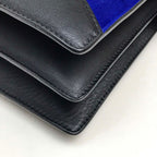 Celine Handbag Diamond Clutch Suede Leather Gray Black — view 5