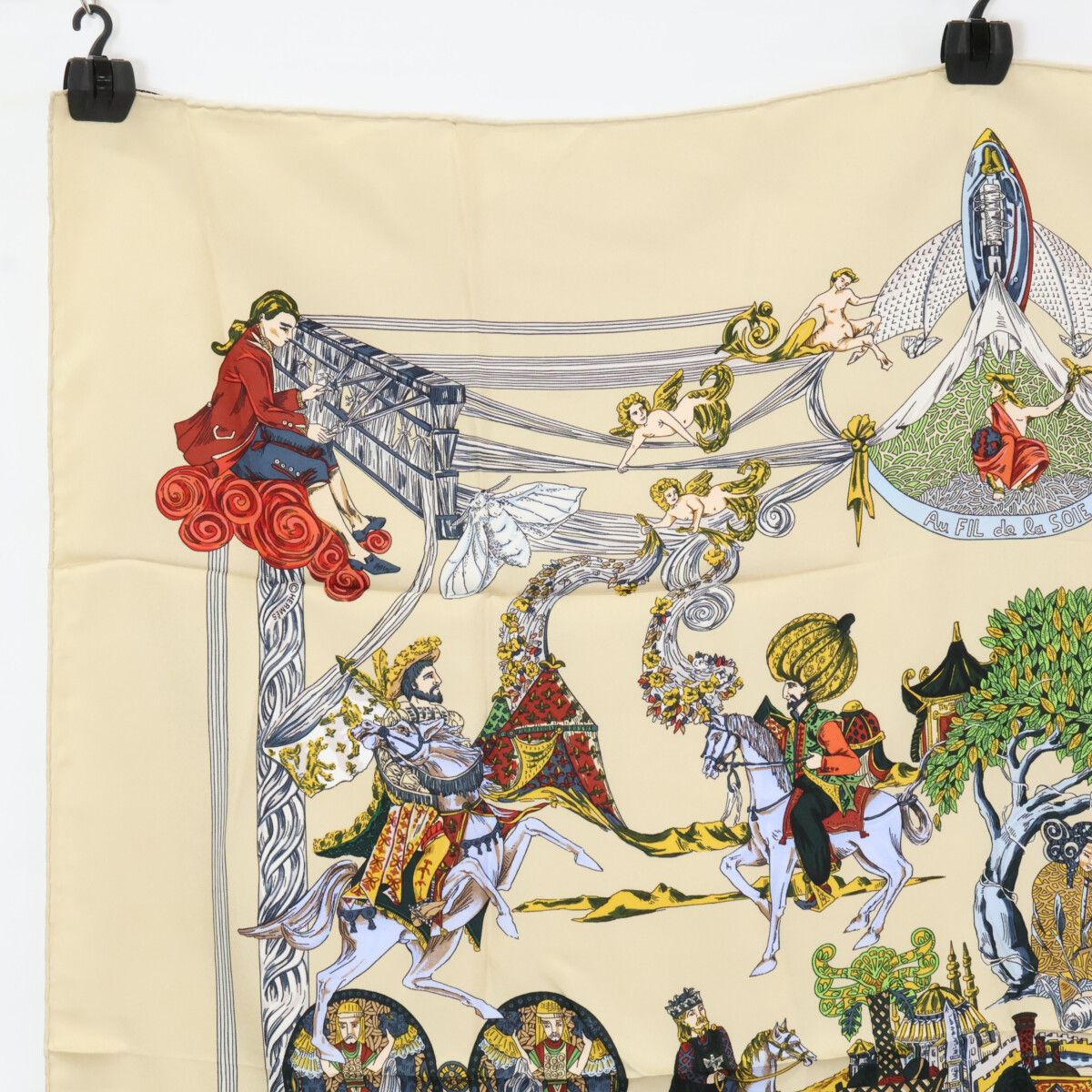 Hermes Au Fil de la Soie Carre 90 Silk Scarf — view 2