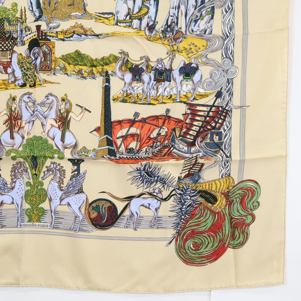 Hermes Au Fil de la Soie Carre 90 Silk Scarf — view 5