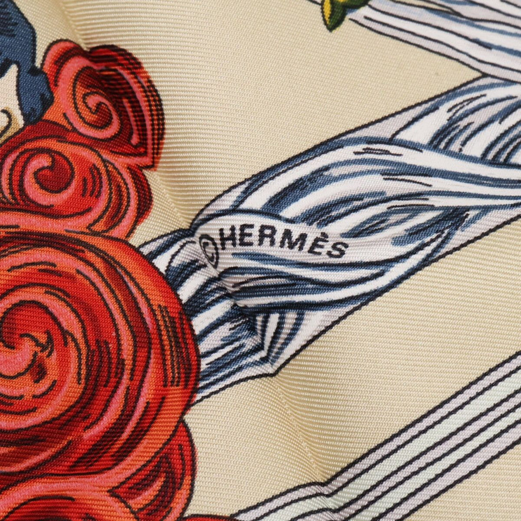 Hermes Au Fil de la Soie Carre 90 Silk Scarf — view 8