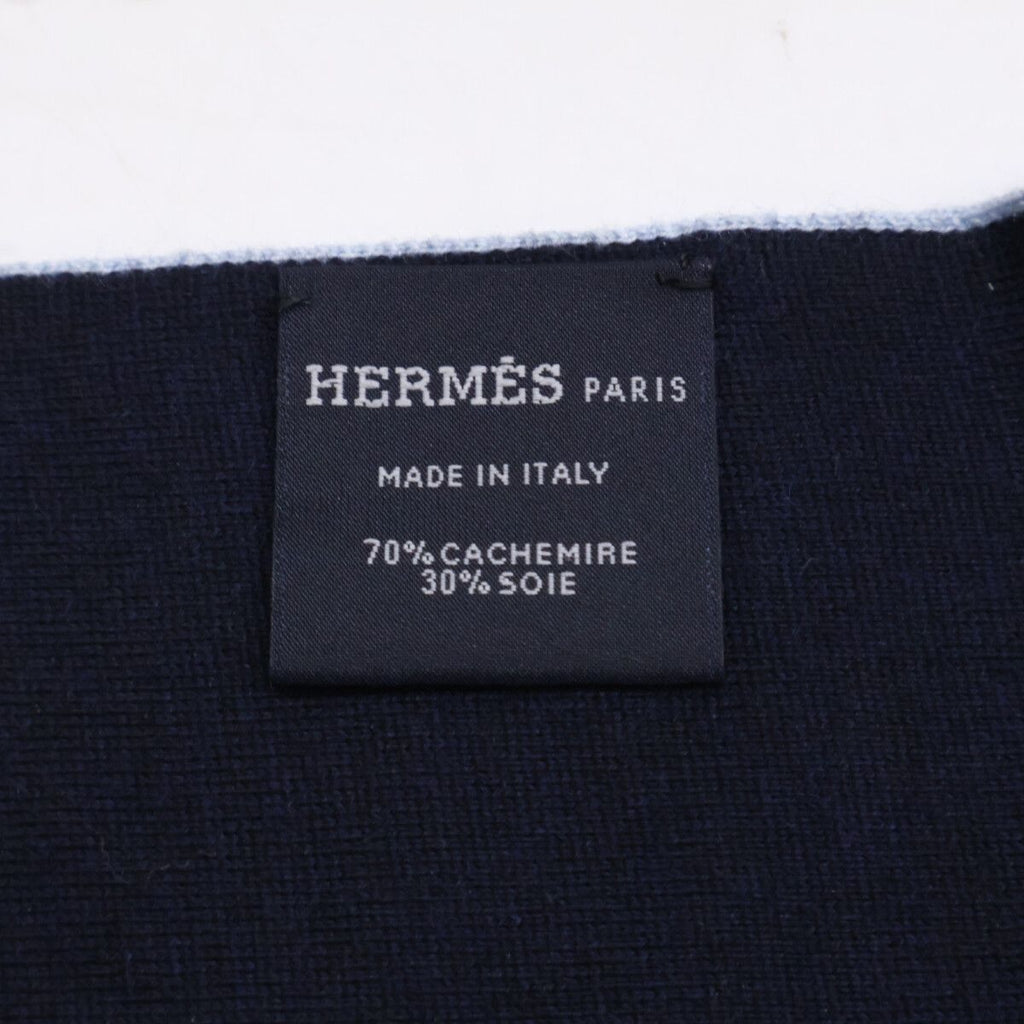 Hermes All Over Pattern Cashmere Silk Scarf — view 7