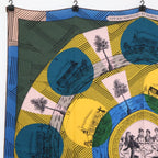 Hermes Jeu Des Omnibus Et Dames Blanches and White Game Carre Juan Cashmere — view 2