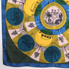Hermes Jeu Des Omnibus Et Dames Blanches and White Game Carre Juan Cashmere — view 4