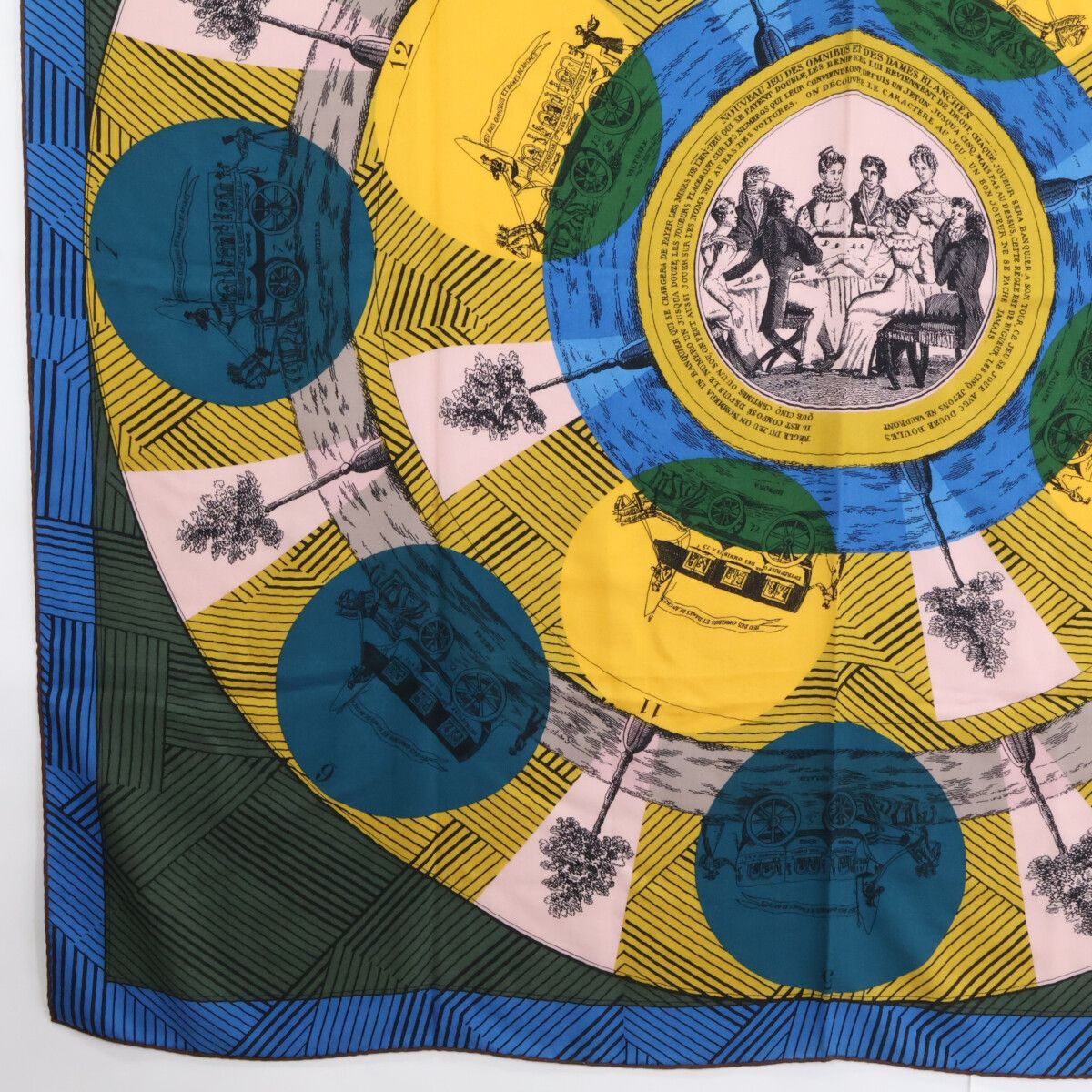 Hermes Jeu Des Omnibus Et Dames Blanches and White Game Carre Juan Cashmere — view 4