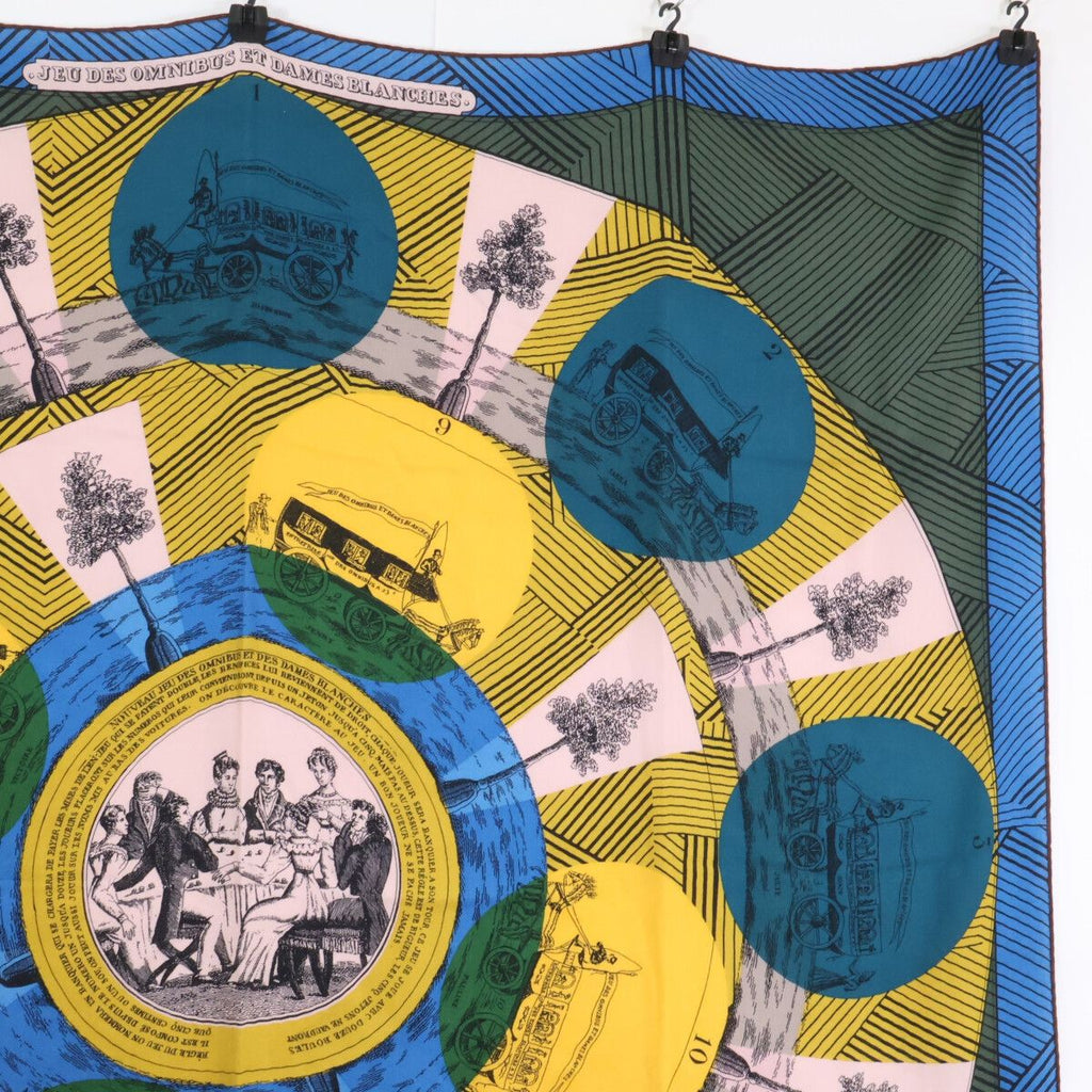 Hermes Jeu Des Omnibus Et Dames Blanches and White Game Carre Juan Cashmere — view 3