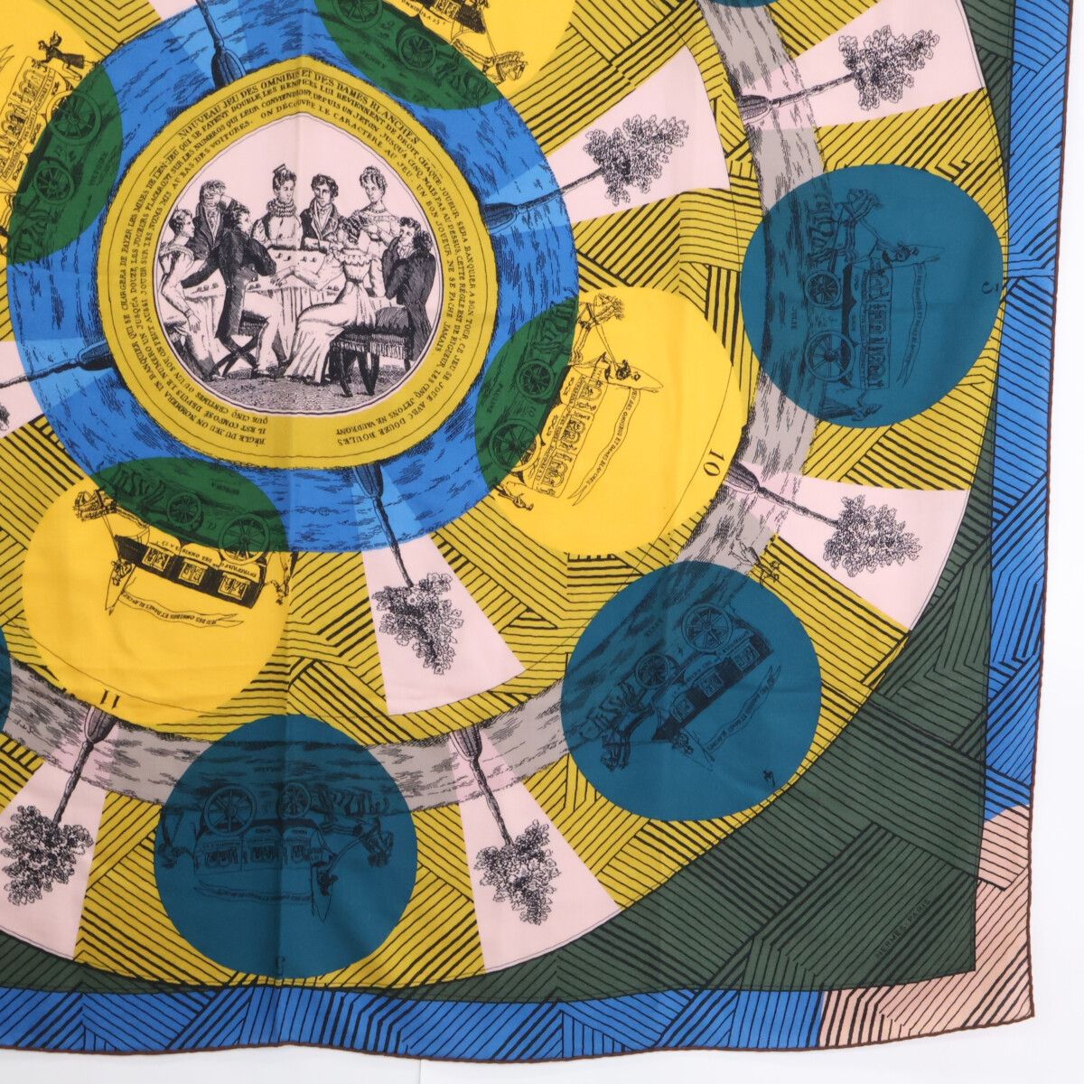 Hermes Jeu Des Omnibus Et Dames Blanches and White Game Carre Juan Cashmere — view 5