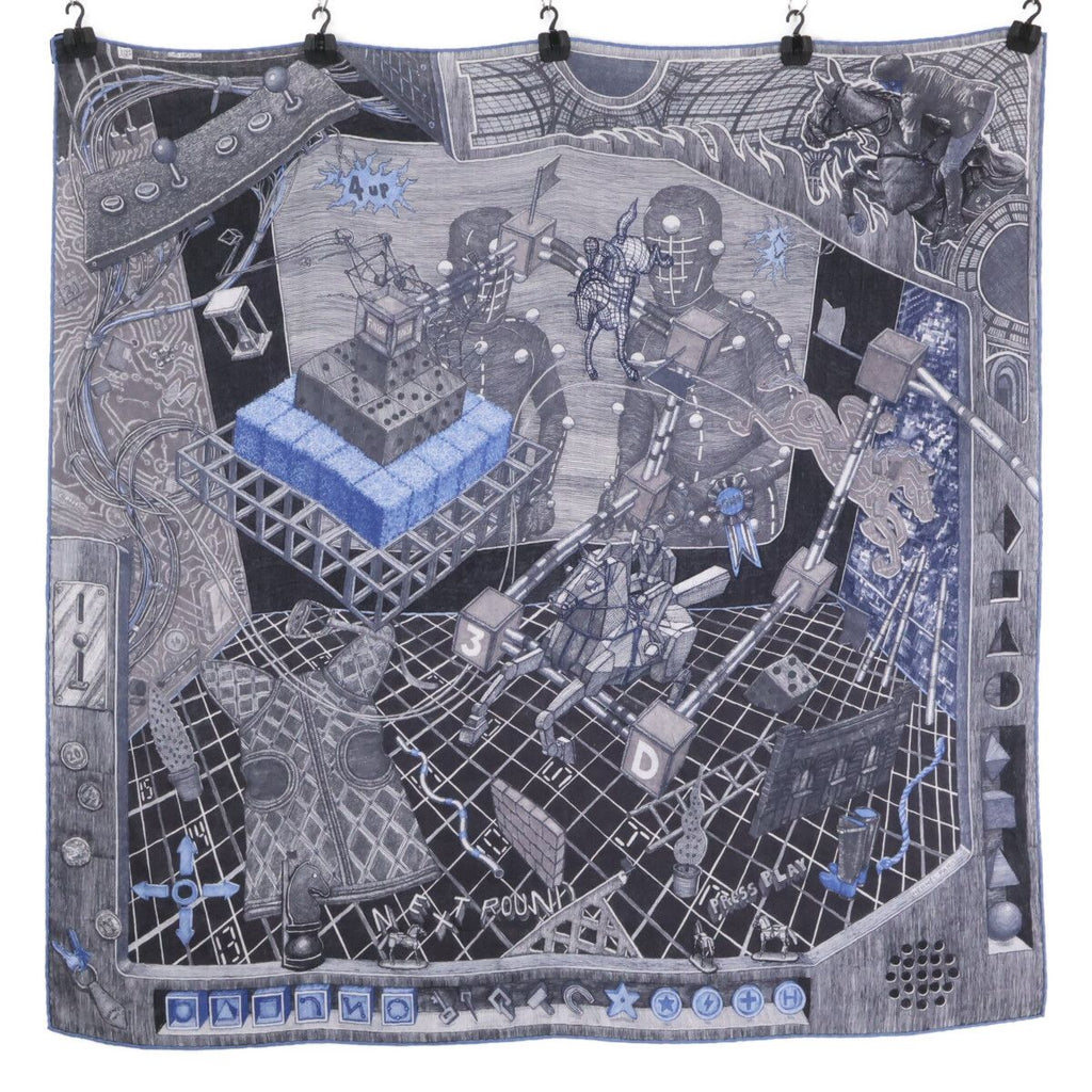 Hermes by Elias Kafouros Neat Round Carre Silk Scarf