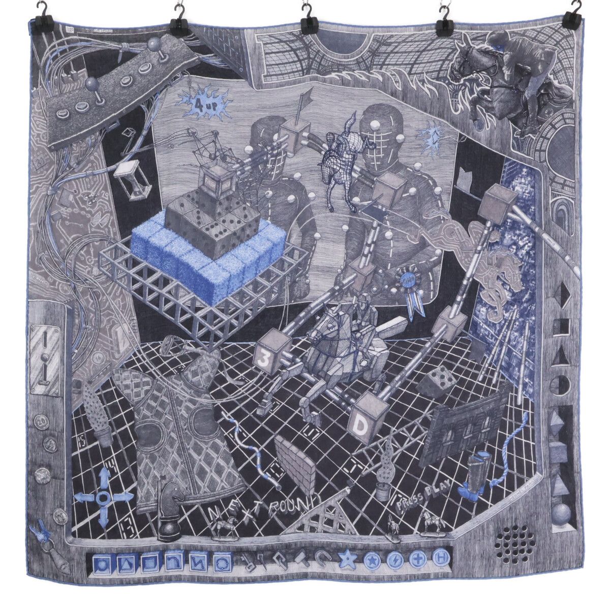 Hermes by Elias Kafouros Neat Round Carre Silk Scarf