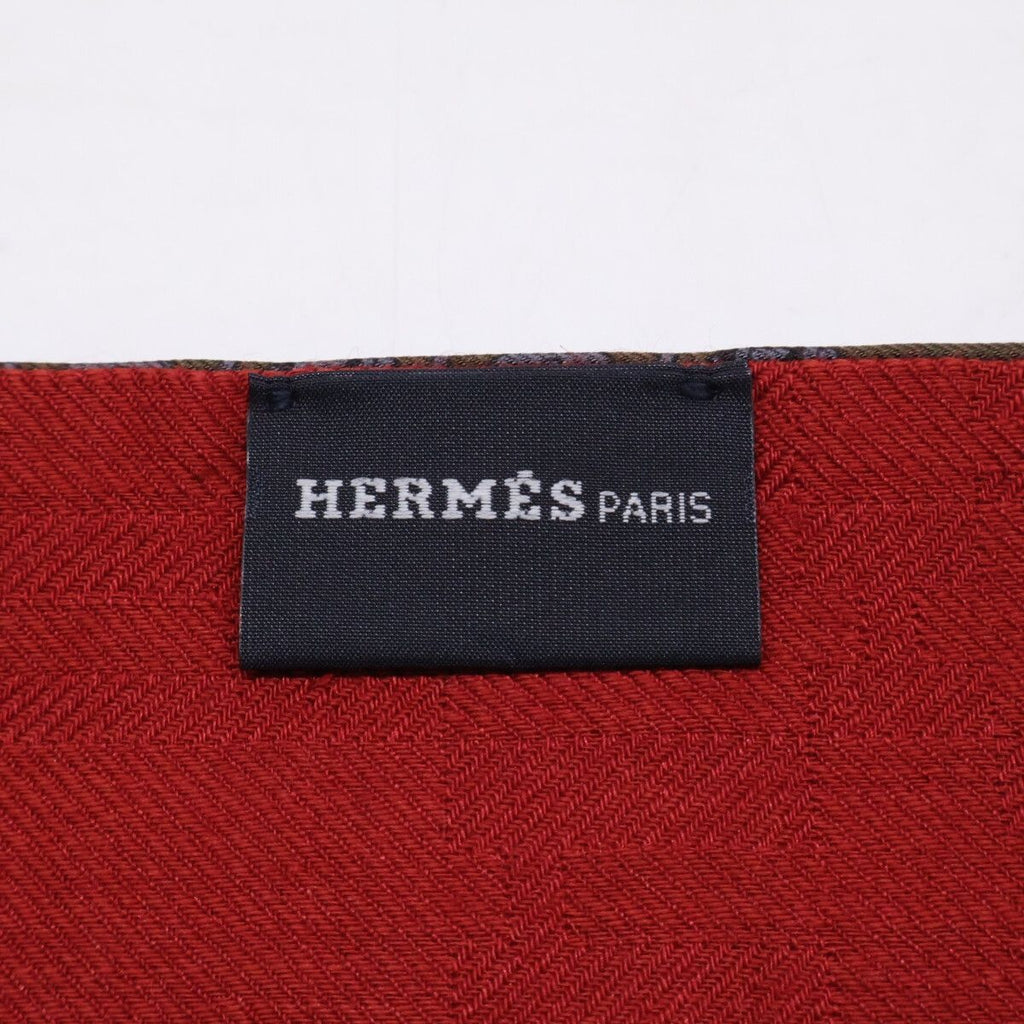 Hermes Allover Silk Wool Shawl Scarf — view 7
