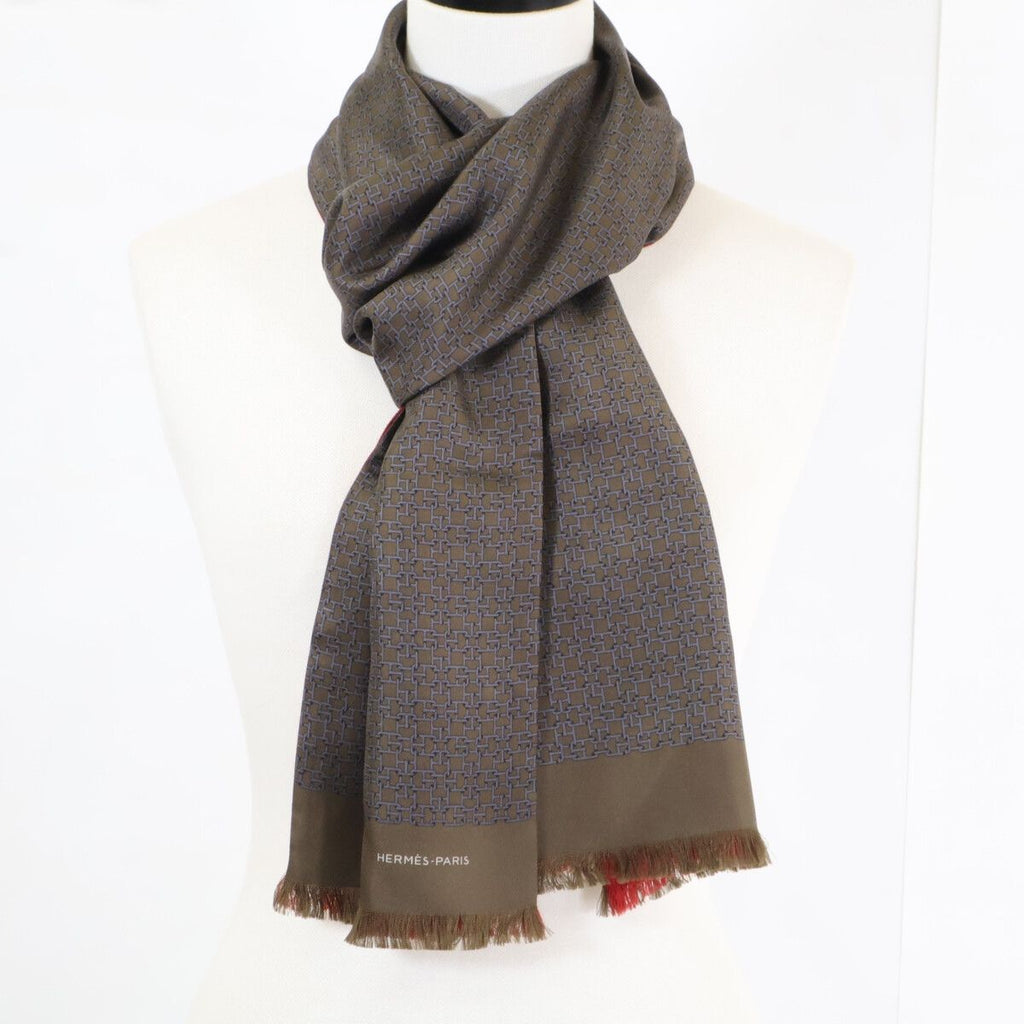 Hermes Allover Silk Wool Shawl Scarf — view 2