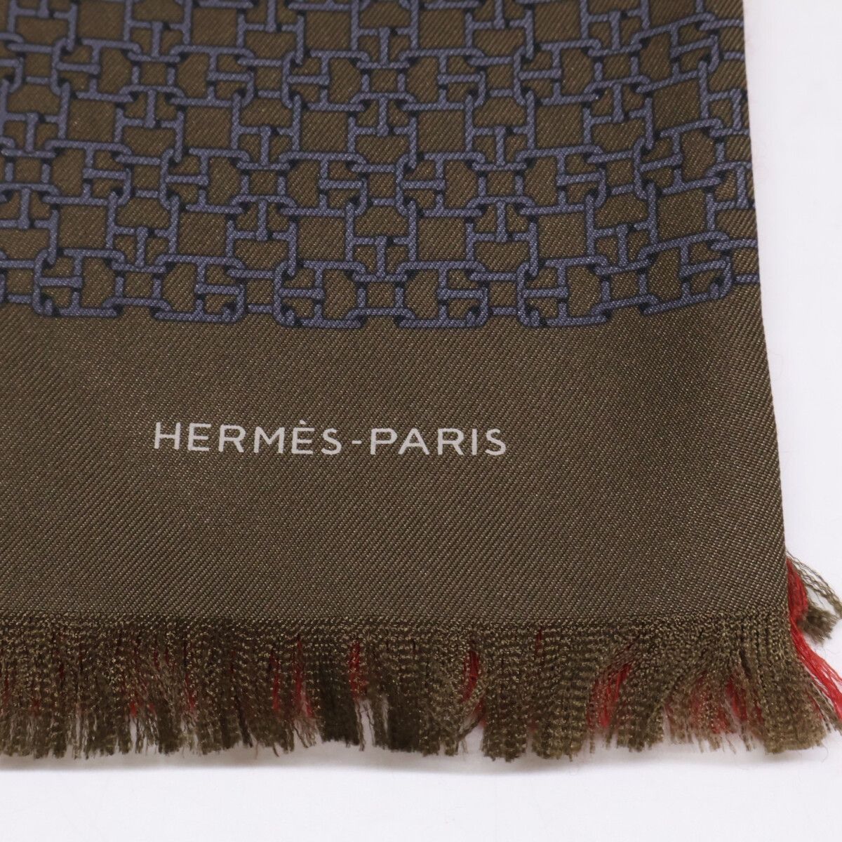 Hermes Allover Silk Wool Shawl Scarf — view 6