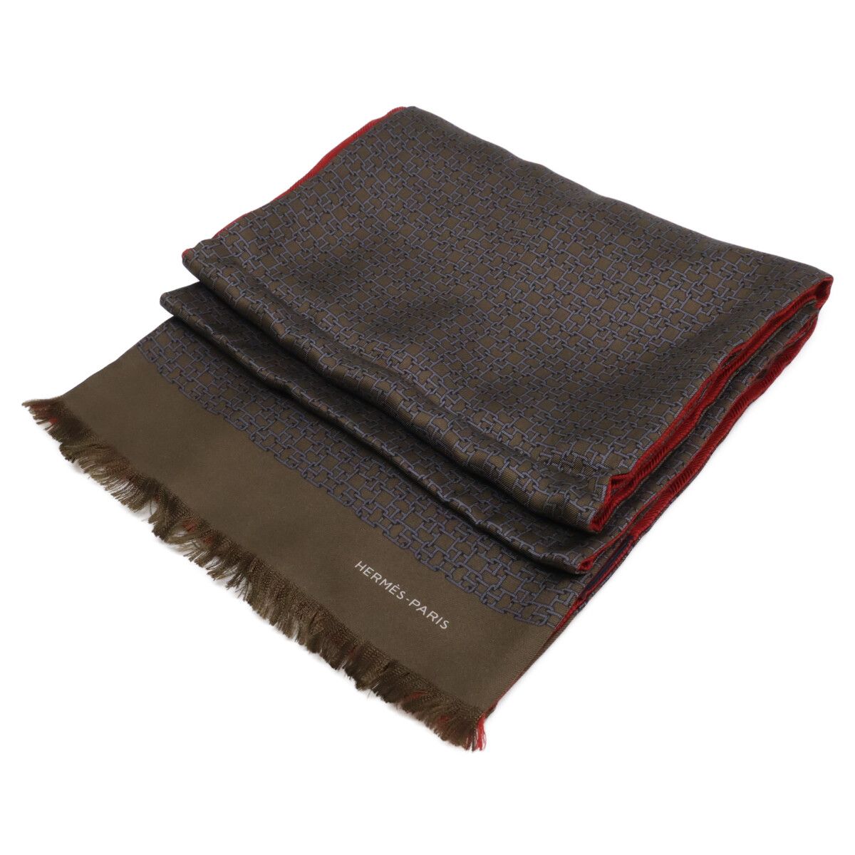 Hermes Allover Silk Wool Shawl Scarf