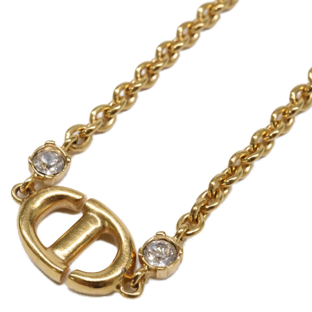 Dior CD Navy Necklace CD Signature Logo Metal Crystal