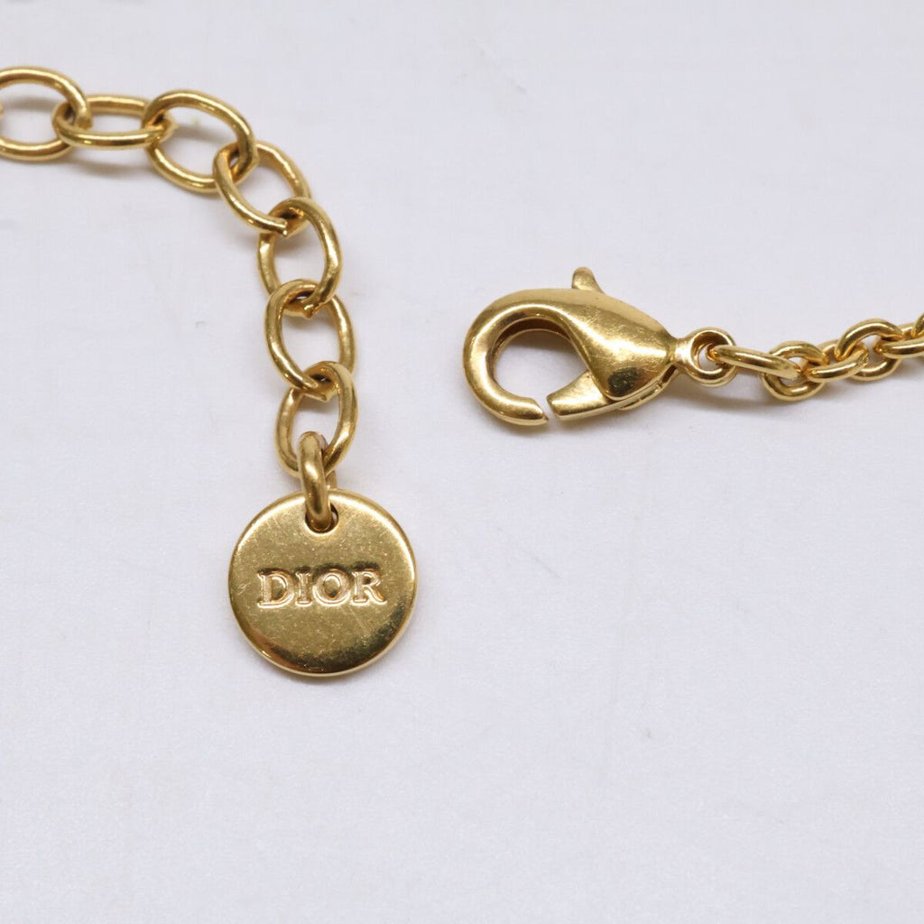 Dior CD Navy Necklace CD Signature Logo Metal Crystal — view 5