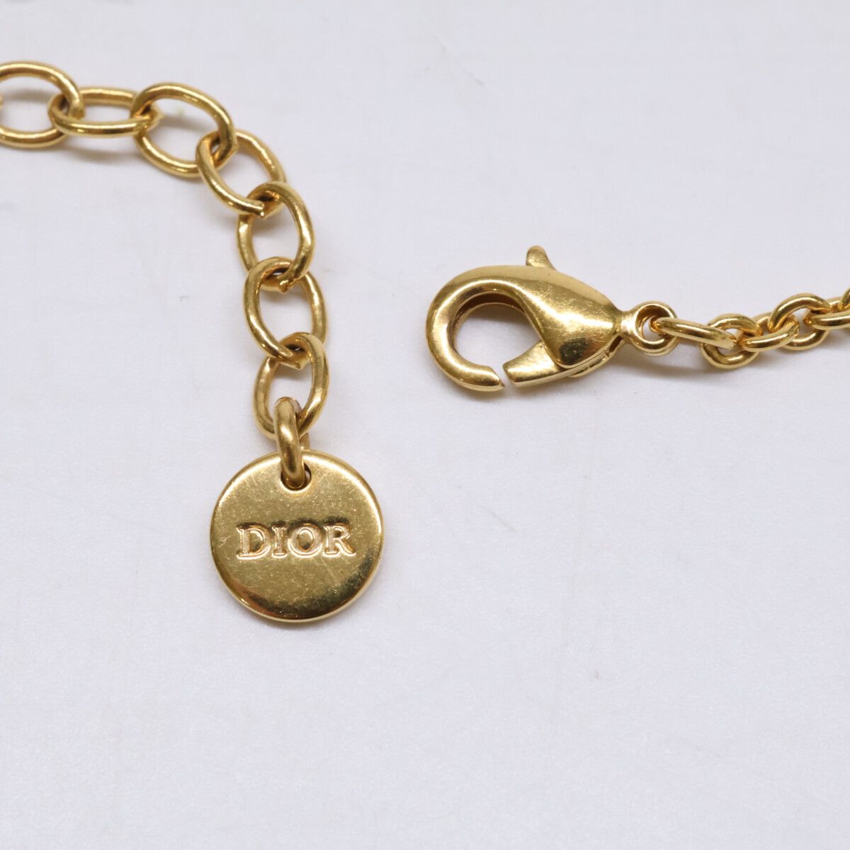 Dior CD Navy Necklace CD Signature Logo Metal Crystal — view 5