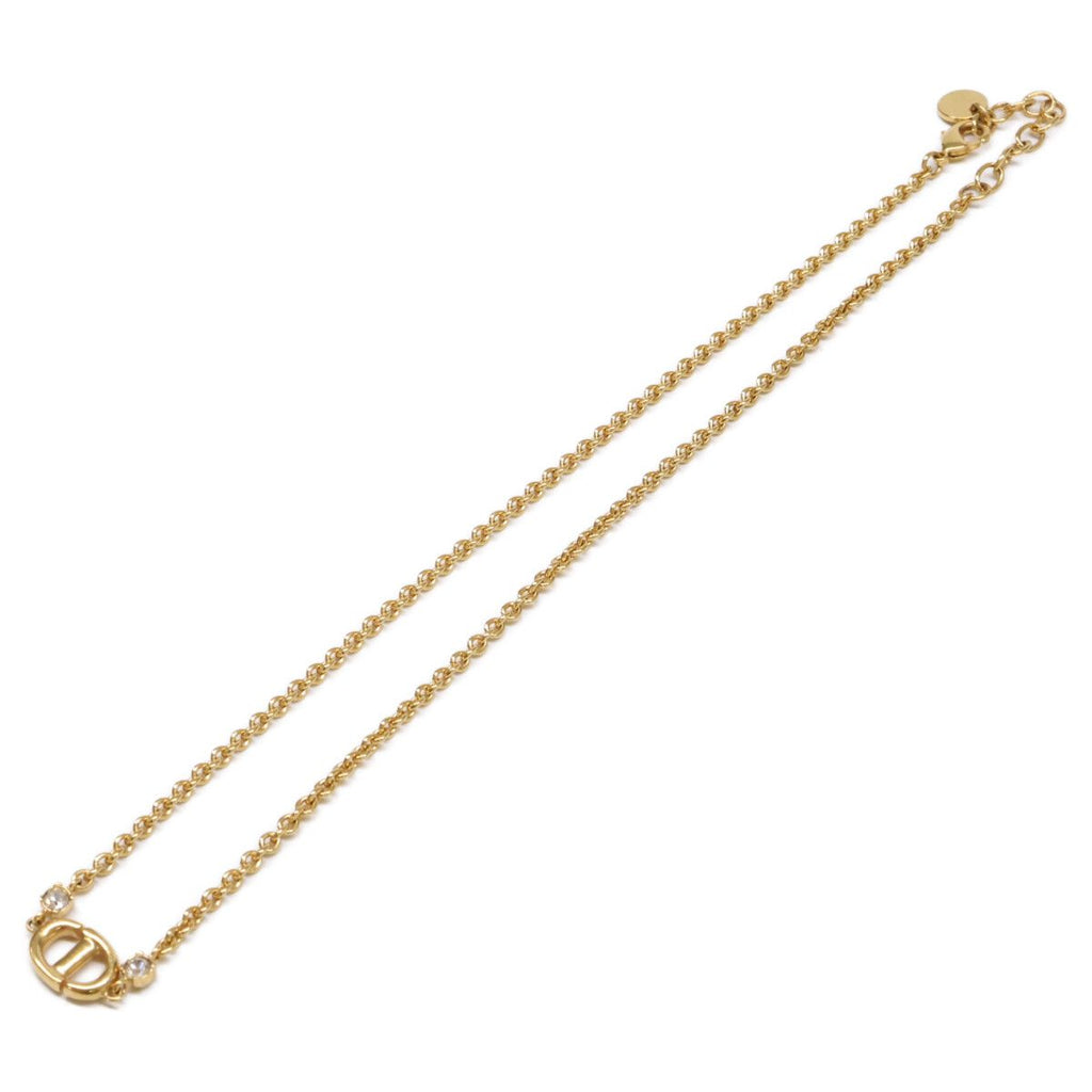 Dior CD Navy Necklace CD Signature Logo Metal Crystal — view 2
