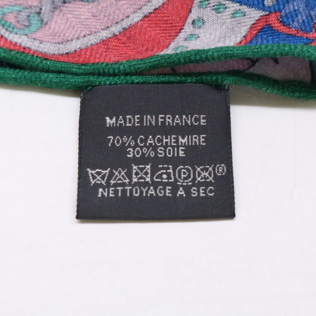 Hermes Bouquets Sellier Cashmere Silk Triangle Juan Scarf — view 7