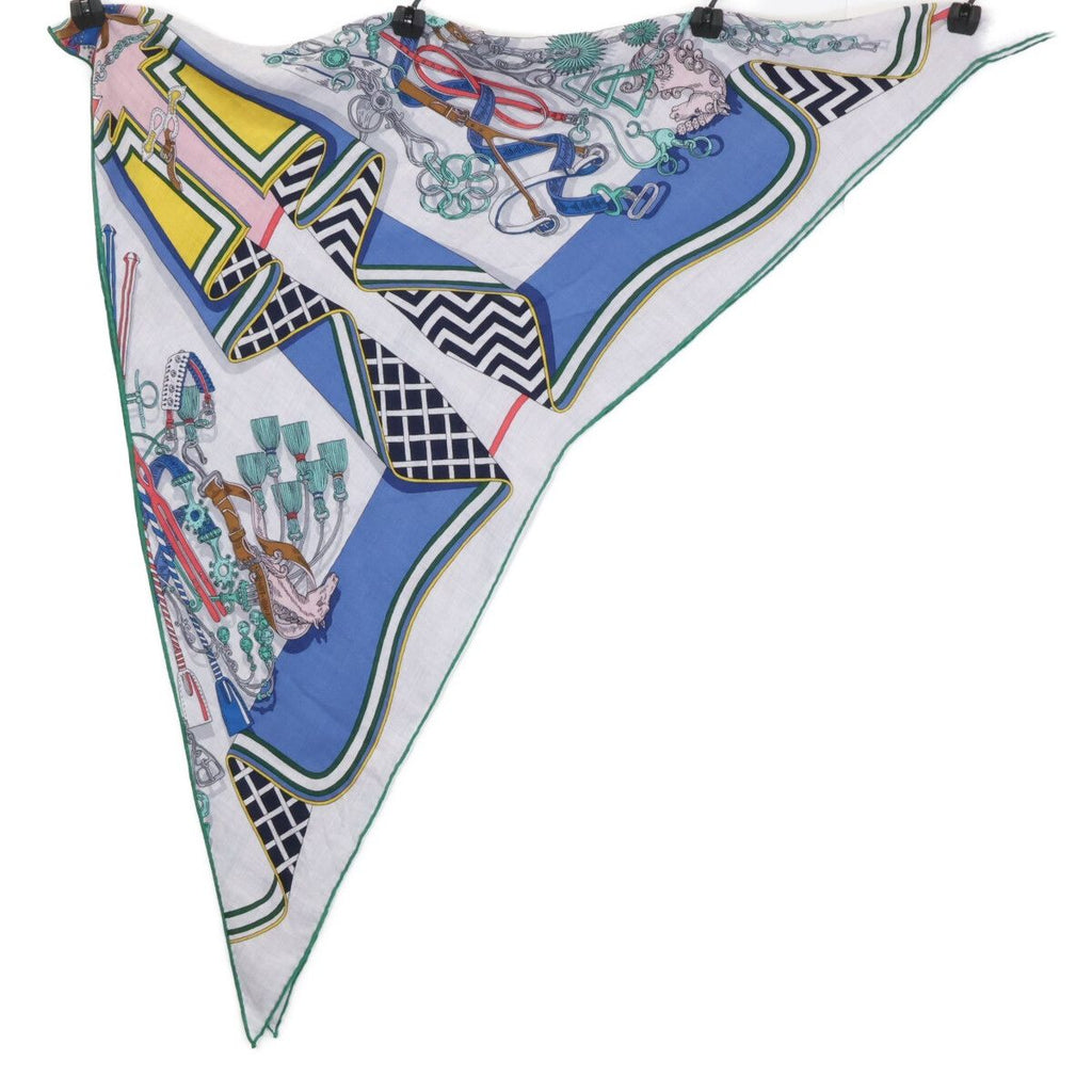 Hermes Bouquets Sellier Cashmere Silk Triangle Juan Scarf — view 4