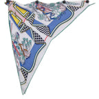 Hermes Bouquets Sellier Cashmere Silk Triangle Juan Scarf — view 4