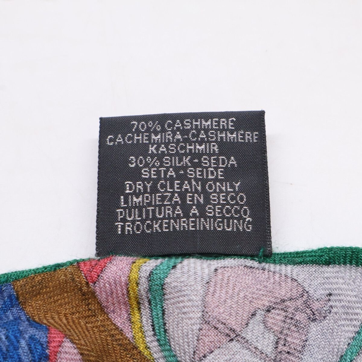 Hermes Bouquets Sellier Cashmere Silk Triangle Juan Scarf — view 8