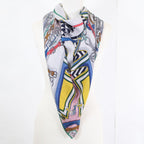 Hermes Bouquets Sellier Cashmere Silk Triangle Juan Scarf — view 2