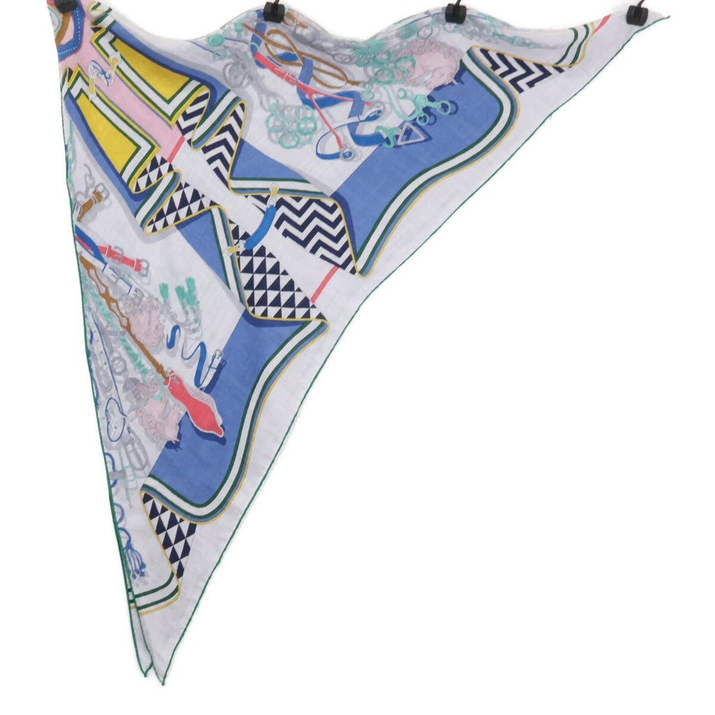 Hermes Bouquets Sellier Cashmere Silk Triangle Juan Scarf — view 5