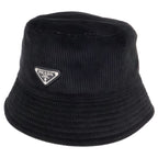 Prada Triangle Logo Corduroy Bucket