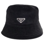Prada Triangle Logo Corduroy Bucket — view 2