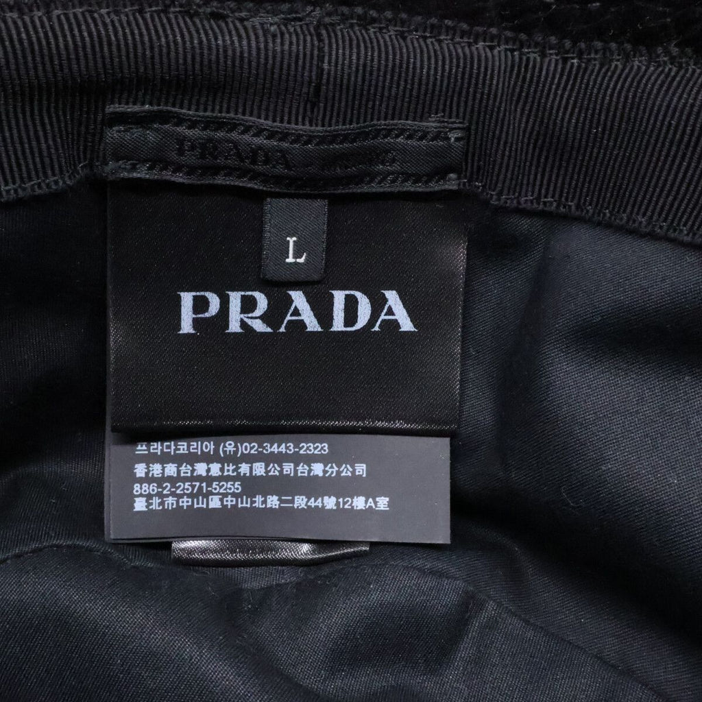 Prada Triangle Logo Corduroy Bucket — view 7