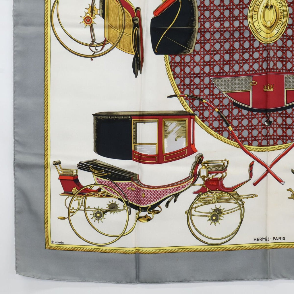 Hermes les Voitures a Transformation Folding Top Carriage Carre 90 Silk Scarf — view 4