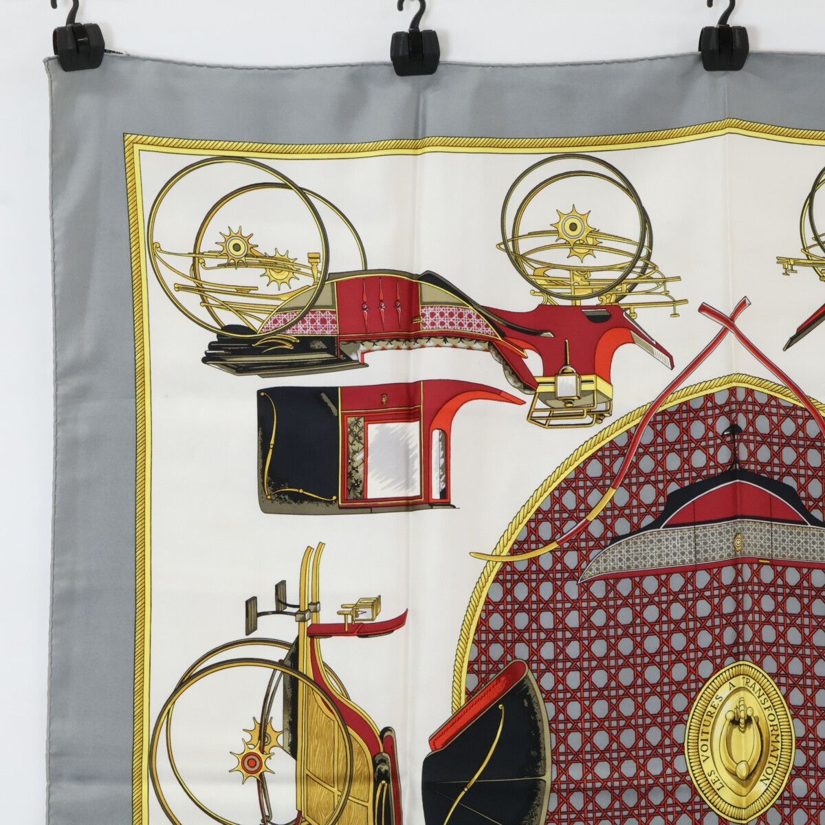 Hermes les Voitures a Transformation Folding Top Carriage Carre 90 Silk Scarf — view 2