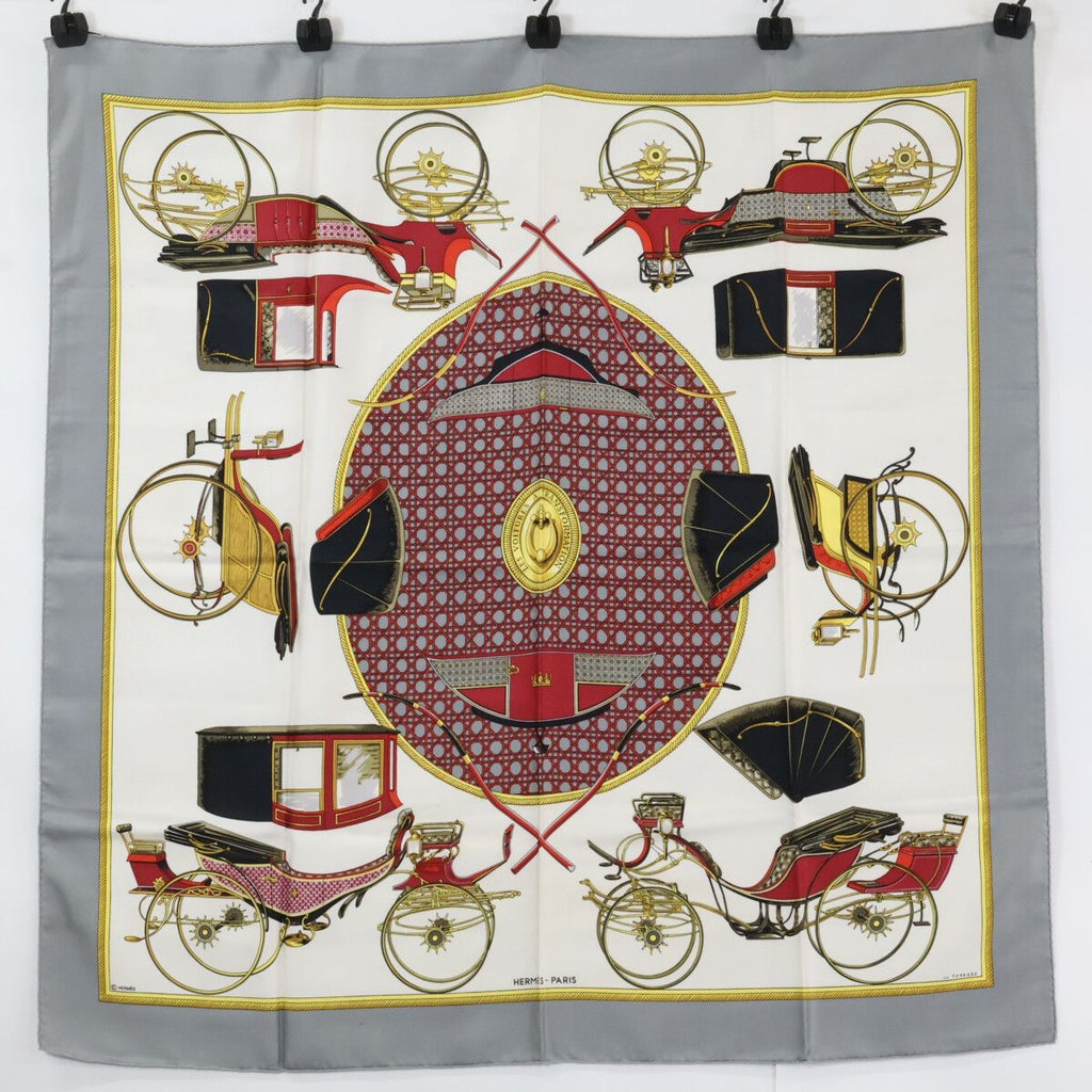 Hermes les Voitures a Transformation Folding Top Carriage Carre 90 Silk Scarf