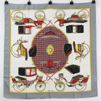Hermes les Voitures a Transformation Folding Top Carriage Carre 90 Silk Scarf