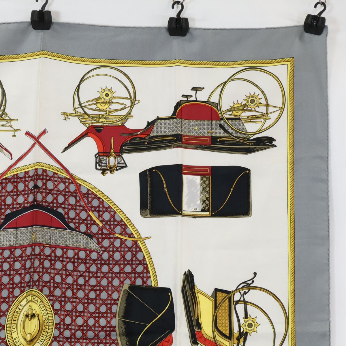 Hermes les Voitures a Transformation Folding Top Carriage Carre 90 Silk Scarf — view 3