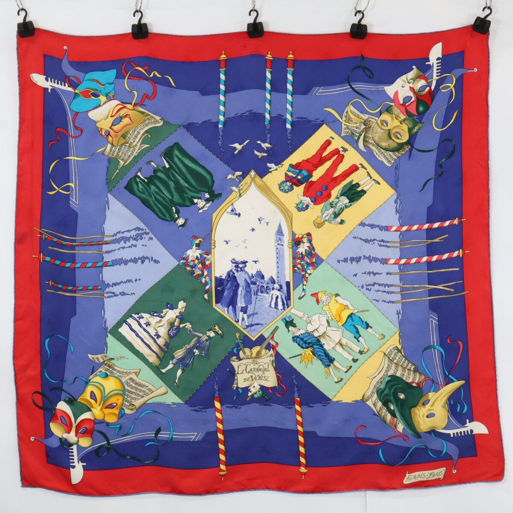 Hermes le Carnaval de Venise Venice Carnival Carre 90 Silk Scarf