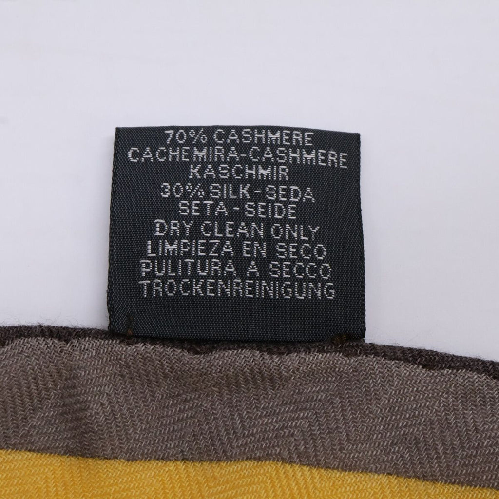 Hermes Cashmere Silk Rosange with Logo Scarf — view 8
