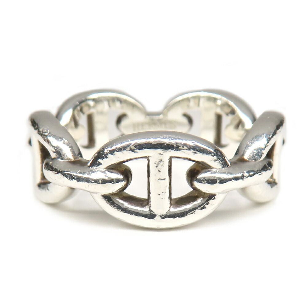 Hermes Ring Chaine D'ancre Enchainee PM 54 Silver