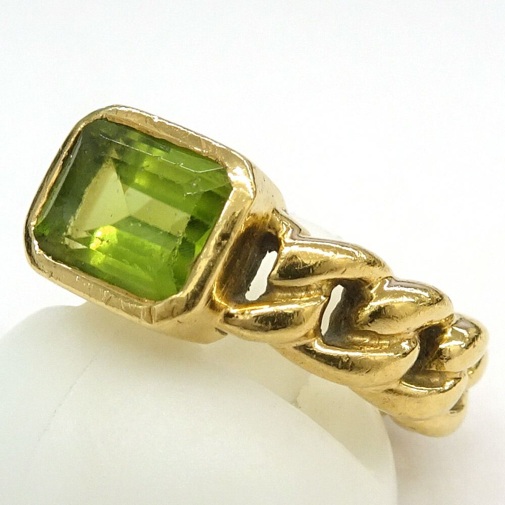 Chanel Chain Ring Peridot 18k Yellow Gold — view 5