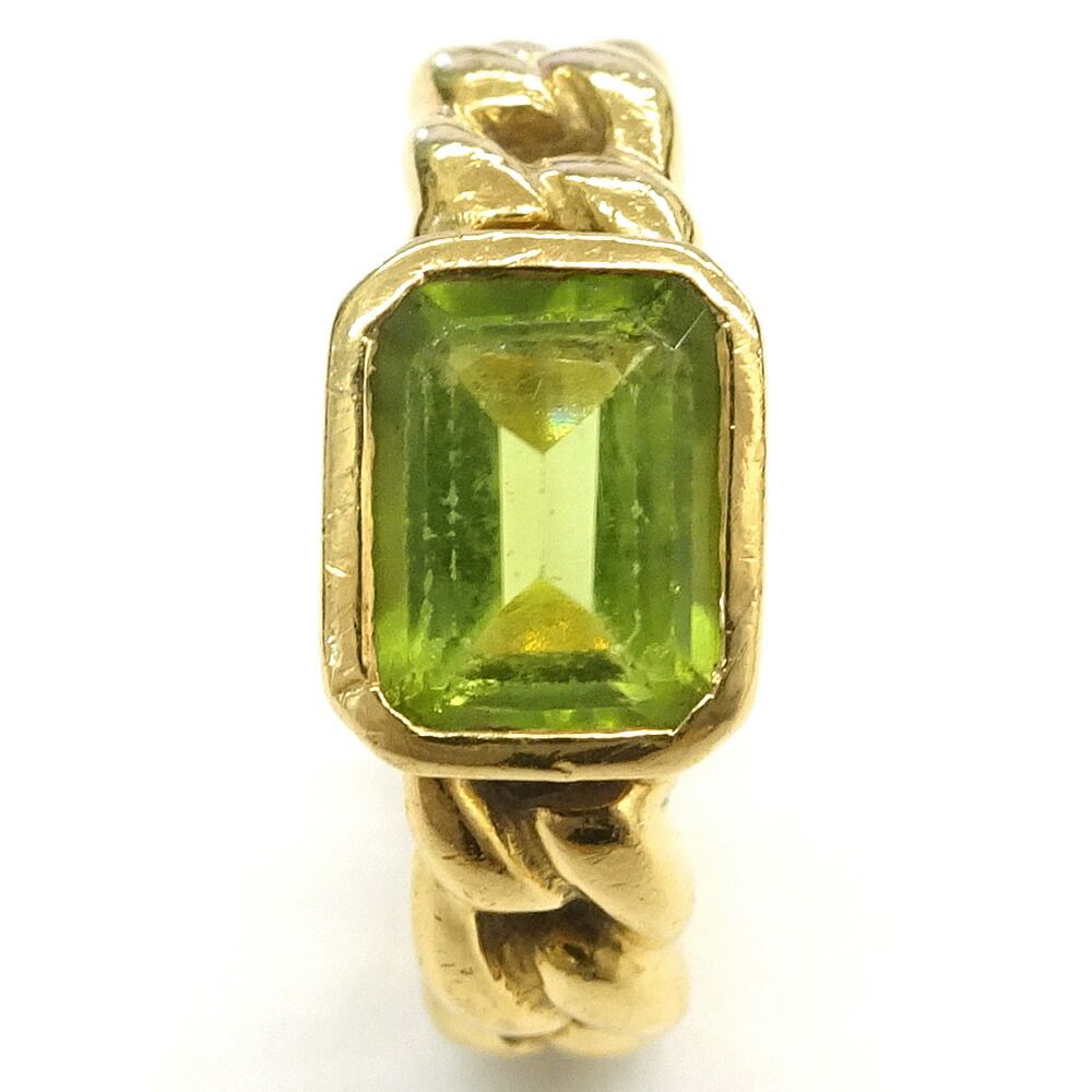 Chanel Chain Ring Peridot 18k Yellow Gold — view 7