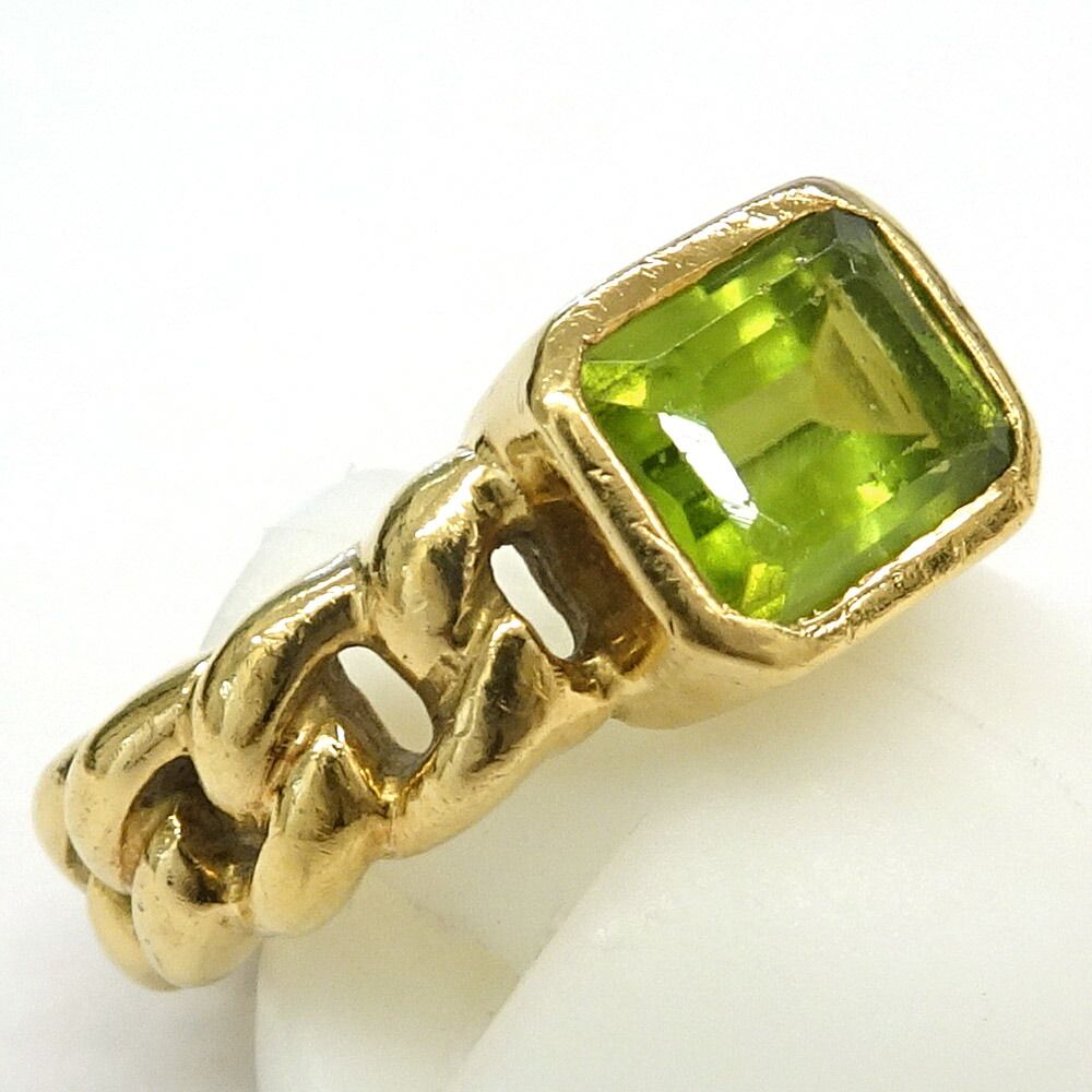 Chanel Chain Ring Peridot 18k Yellow Gold — view 6