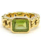 Chanel Chain Ring Peridot 18k Yellow Gold