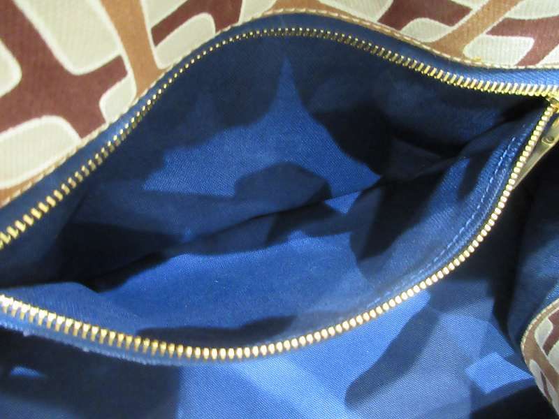 Prada Tote Geometric Pattern Brown Beige Canvas — view 7