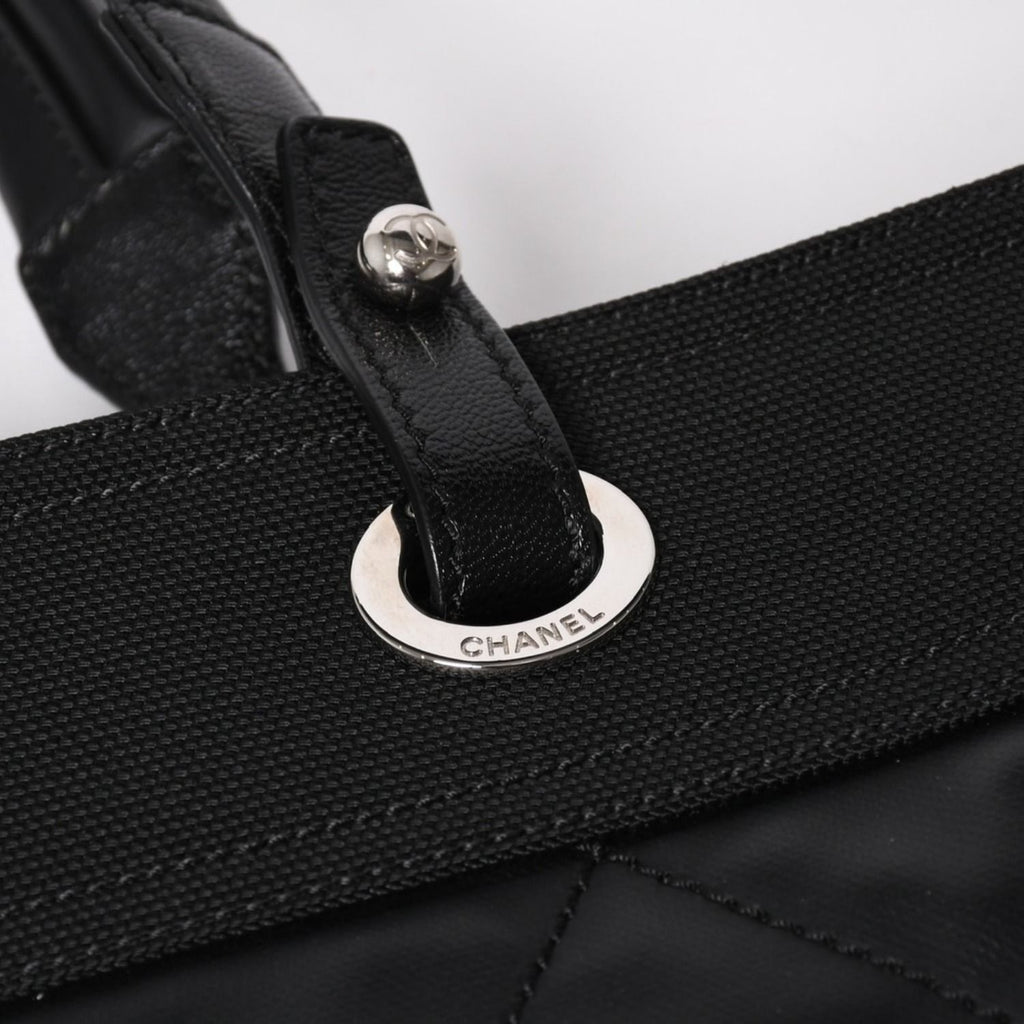 Chanel Tote Bag Paris Biarritz Leather Black — view 6
