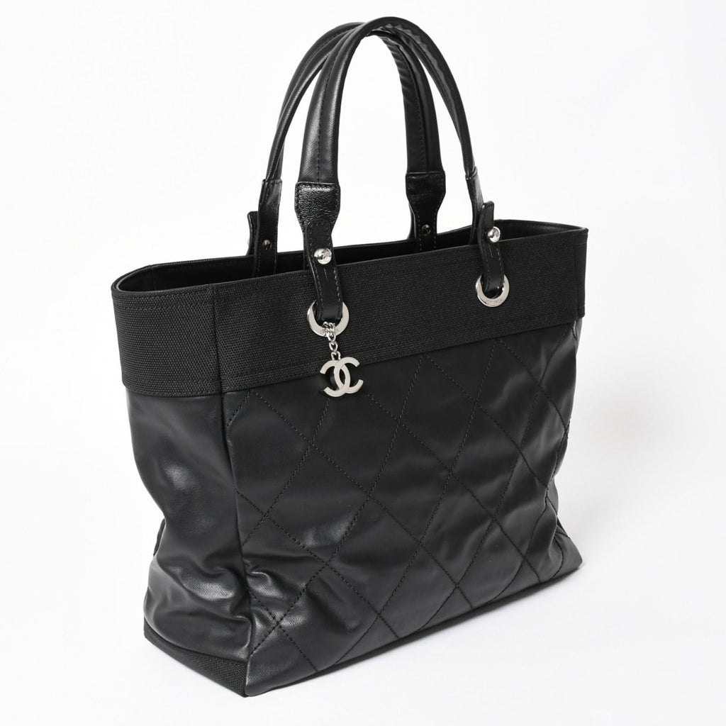 Chanel Tote Bag Paris Biarritz Leather Black — view 3