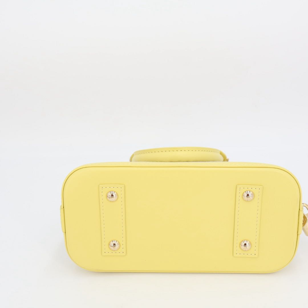 Louis Vuitton Shoulder Bag Since Alma BB Canvas Leather Light Gray Yellow — view 7