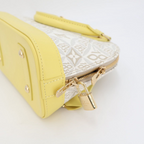 Louis Vuitton Shoulder Bag Since Alma BB Canvas Leather Light Gray Yellow — view 5