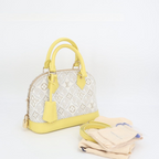 Louis Vuitton Shoulder Bag Since Alma BB Canvas Leather Light Gray Yellow — view 2